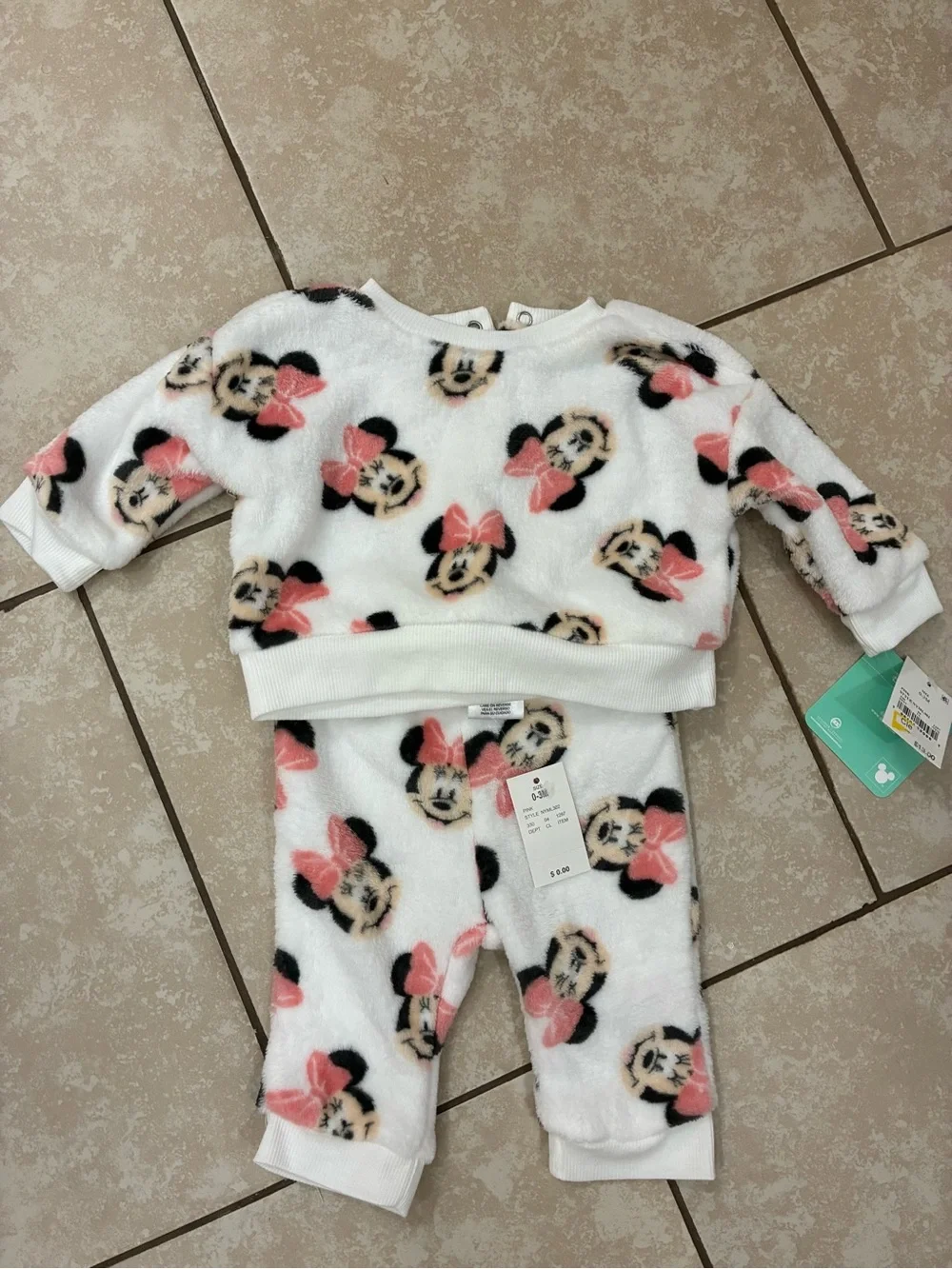 Disney Minnie Mouse White and Pink Plush Matching Set